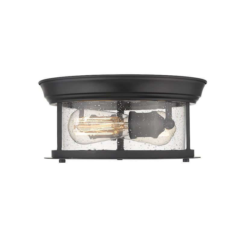 Z-Lite Sonna 2 Light Small Flush Mount, Matte Black