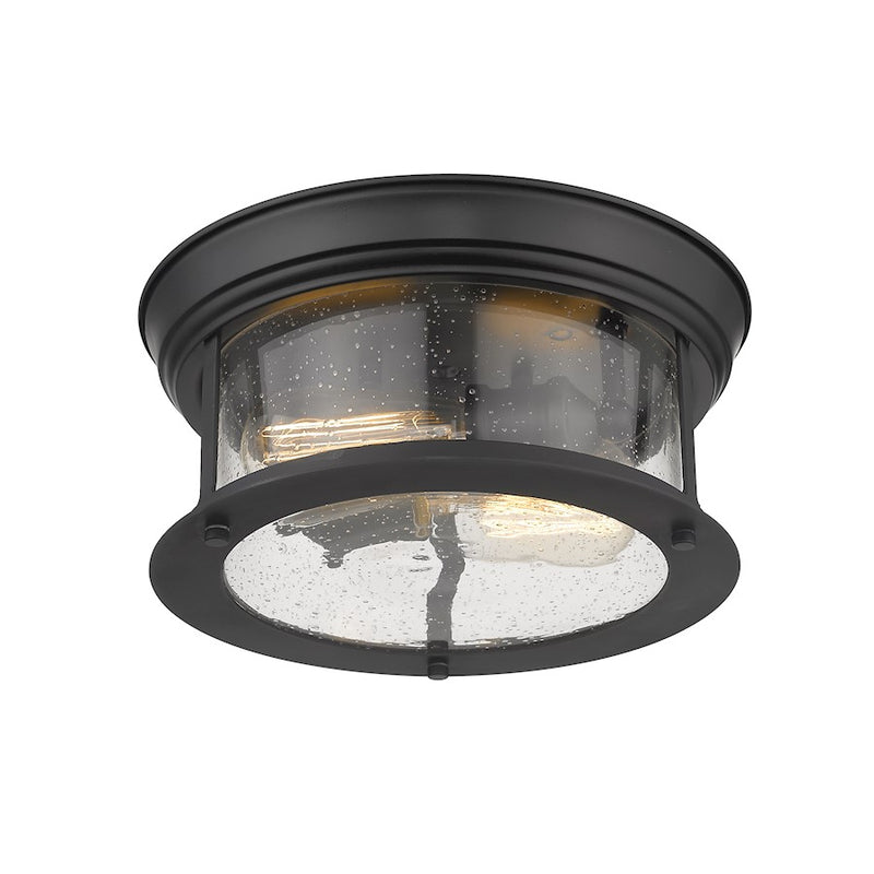 Z-Lite Sonna 2 Light Small Flush Mount, Matte Black