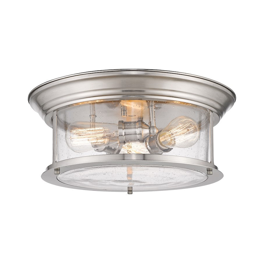 Z-Lite Sonna 3 Light Flush Mount, Brushed Nickel - 727F16-BN