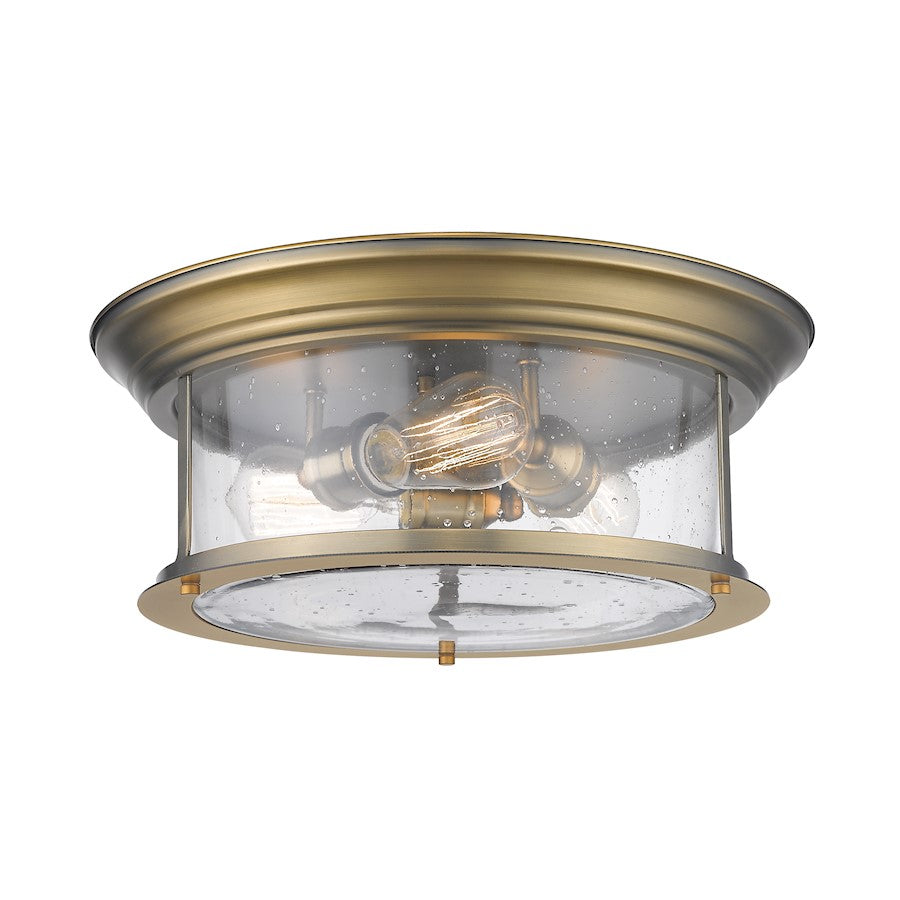 Z-Lite Sonna 3 Light Flush Mount, Heritage Brass/Seedy - 727F16-HBR