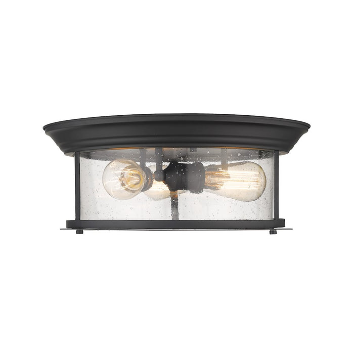 Z-Lite Sonna 3 Light Flush Mount, Matte Black/Seedy