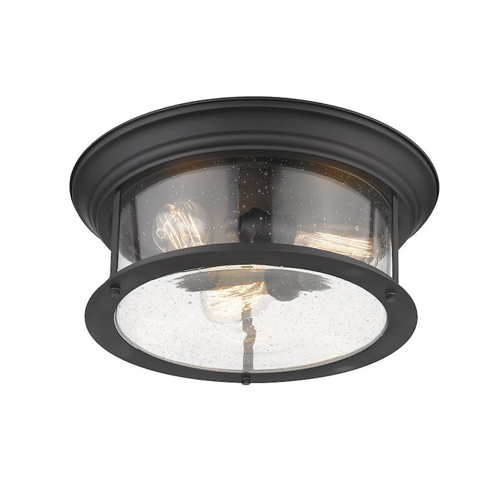 Z-Lite Sonna 3 Light Flush Mount, Matte Black/Seedy