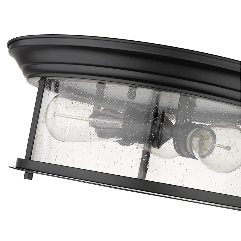 Z-Lite Sonna 3 Light Flush Mount, Matte Black/Seedy