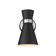 Z-Lite Soriano 1 Light 9" Sconce, Black/Brushed Nickel, Black - 728-1S-MB-BN