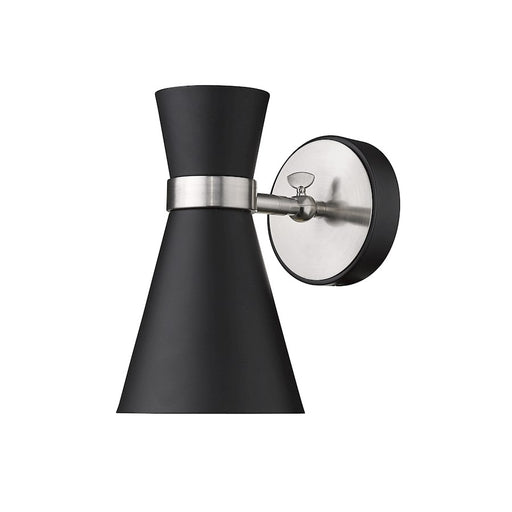 Z-Lite Soriano 1 Light 9" Sconce, Black/Brushed Nickel/Black