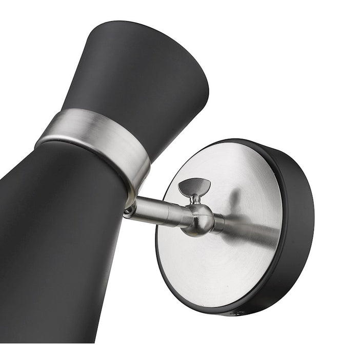 Z-Lite Soriano 1 Light 9" Sconce, Black/Brushed Nickel/Black