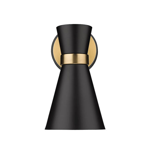 Z-Lite Soriano 1 Light 9" Sconce, Black/Heritage Brass, Black - 728-1S-MB-HBR