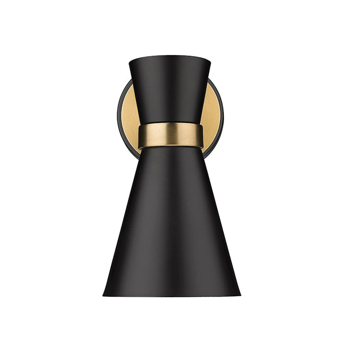 Z-Lite Soriano 1 Light 9" Sconce, Black/Heritage Brass, Black - 728-1S-MB-HBR