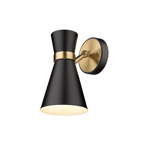 Z-Lite Soriano 1 Light 9" Sconce, Black/Heritage Brass/Black