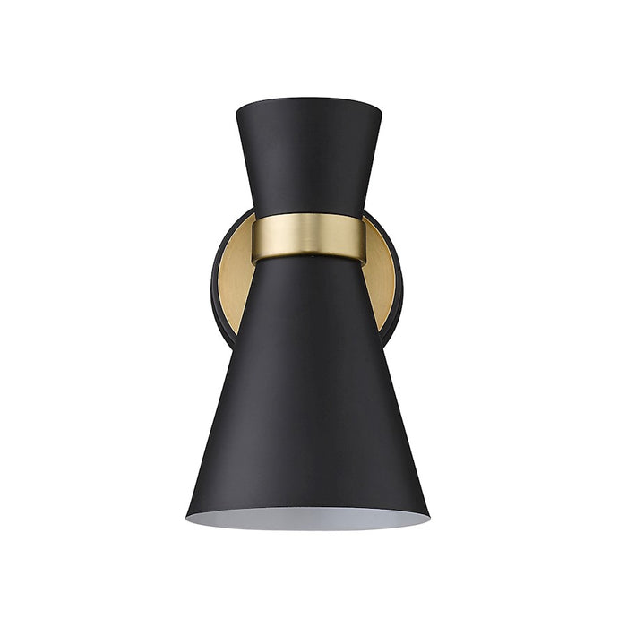 Z-Lite Soriano 1 Light 9" Sconce, Black/Heritage Brass/Black