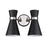 Z-Lite Soriano 2 Light 9" Sconce, Black/Brushed Nickel/Black