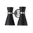 Z-Lite Soriano 2 Light 9" Sconce, Black/Brushed Nickel/Black