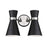 Z-Lite Soriano 2 Light 9" Sconce, Black/Brushed Nickel/Black