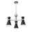 Z-Lite Soriano 3 Light 17" Chandelier, Black/Brushed Nickel/Black