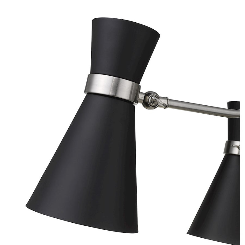 Z-Lite Soriano 3 Light 17" Chandelier, Black/Brushed Nickel/Black