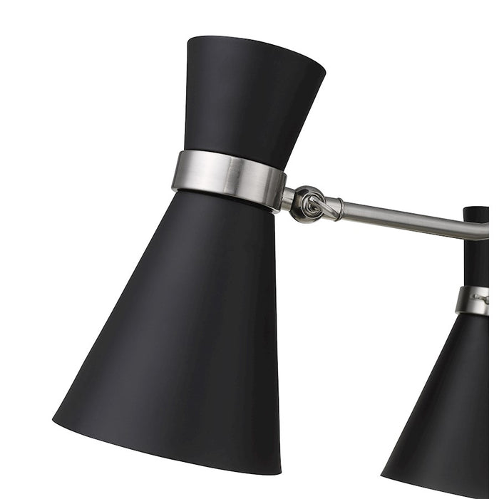 Z-Lite Soriano 3 Light 17" Chandelier, Black/Brushed Nickel/Black