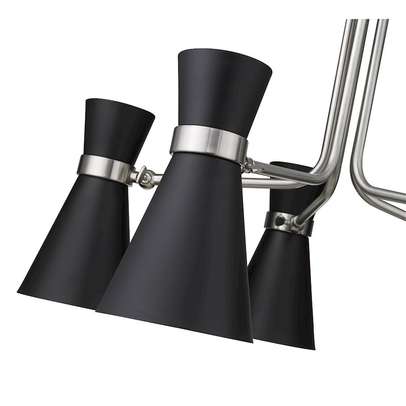 Z-Lite Soriano 5 Light 20" Chandelier, Black/Brushed Nickel/Black