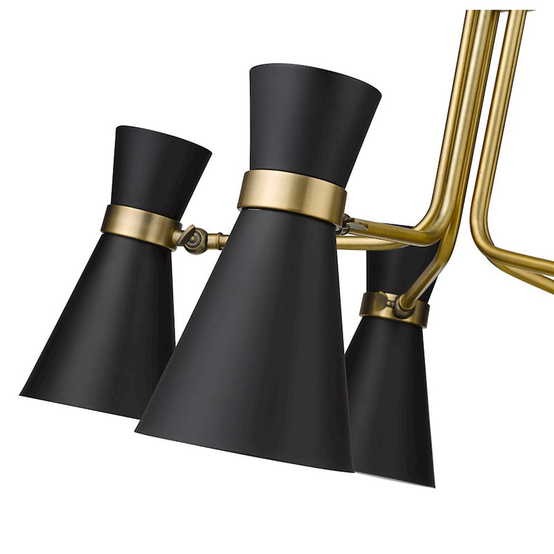 Z-Lite Soriano 5 Light 20" Chandelier, Black/Heritage Brass/Black