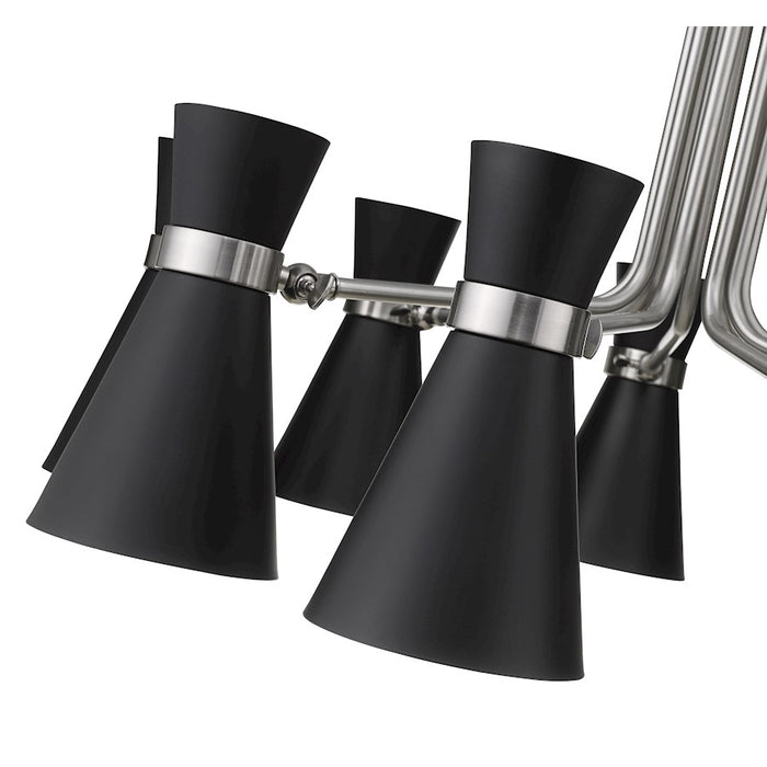 Z-Lite Soriano 9 Light 24" Chandelier, Black/Brushed Nickel/Black