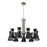 Z-Lite Soriano 9 Light 24" Chandelier, Black/Brushed Nickel/Black