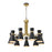 Z-Lite Soriano 9 Light 24" Chandelier, Black/Heritage Brass/Black