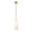 Z-Lite Monty 1 Light 17" Pendant, Heritage Brass/Matte Opal