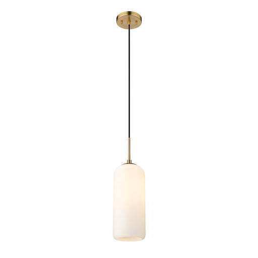 Z-Lite Monty 1 Light 17" Pendant, Heritage Brass/Matte Opal