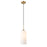 Z-Lite Monty 1 Light 17" Pendant, Heritage Brass/Matte Opal