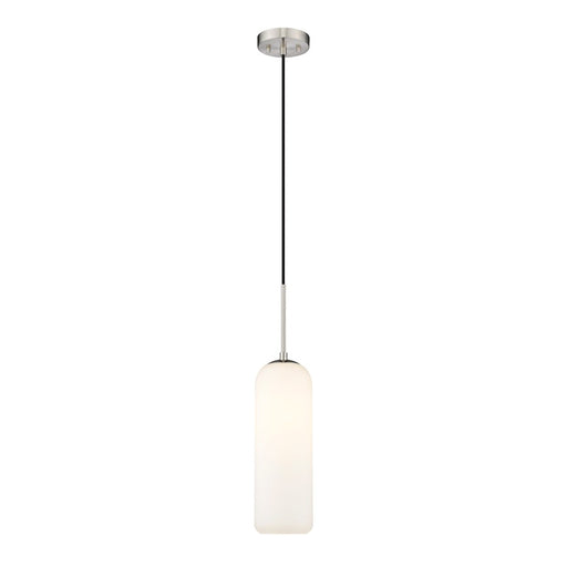 Z-Lite Monty 1 Light 22" Pendant, Nickel/Matte Opal