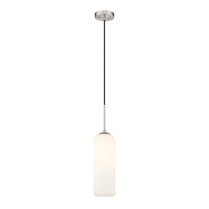 Z-Lite Monty 1 Light 22" Pendant, Nickel/Matte Opal
