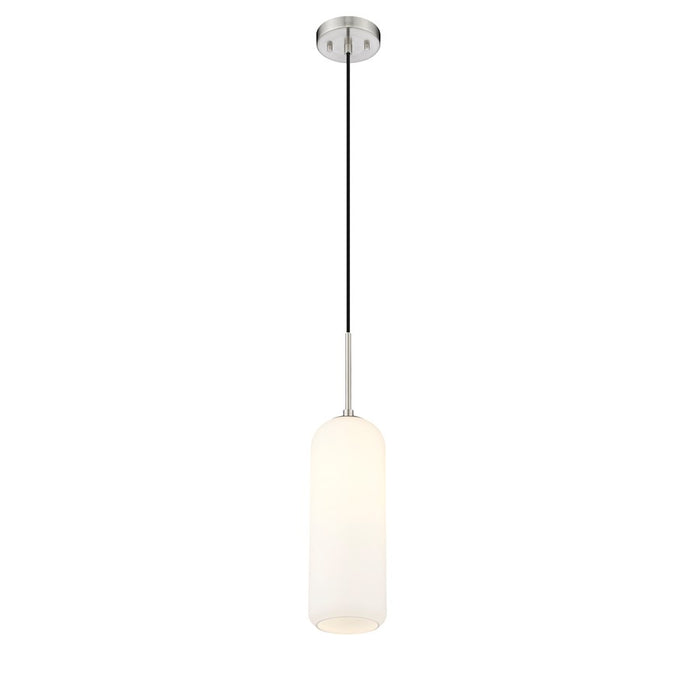 Z-Lite Monty 1 Light 22" Pendant, Nickel/Matte Opal