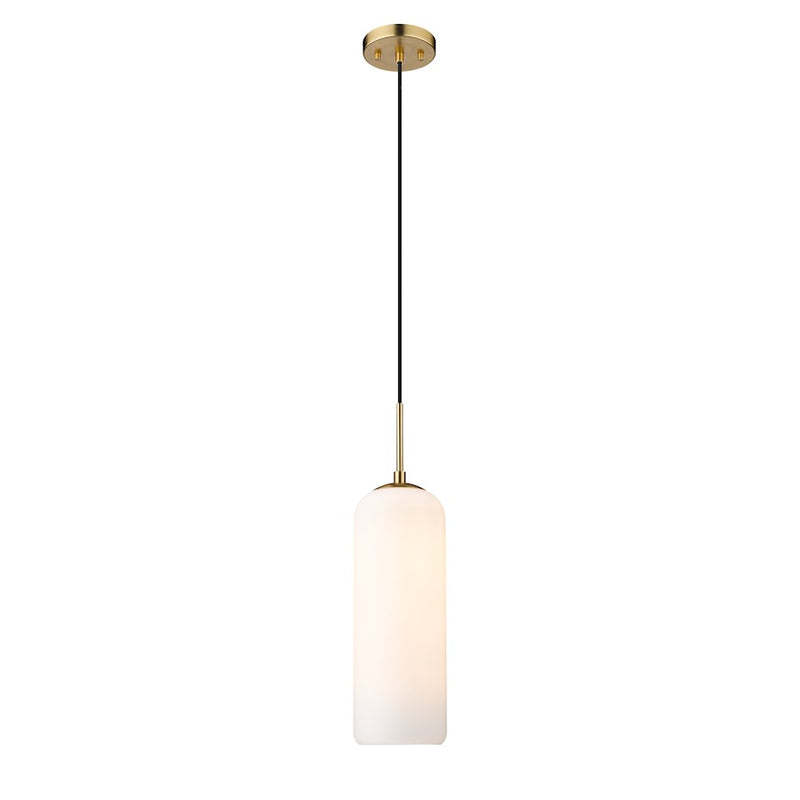 Z-Lite Monty 1 Light 22" Pendant, Heritage Brass/Matte Opal