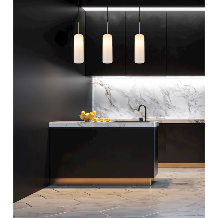 Z-Lite Monty 1 Light 22" Pendant, Heritage Brass/Matte Opal