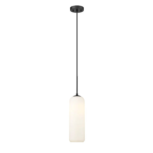 Z-Lite Monty 1 Light 22" Pendant, Matte Black/Opal