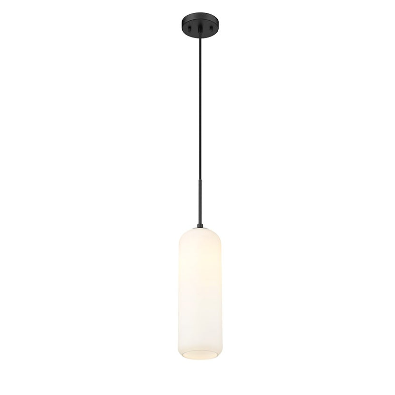 Z-Lite Monty 1 Light 22" Pendant, Matte Black/Opal