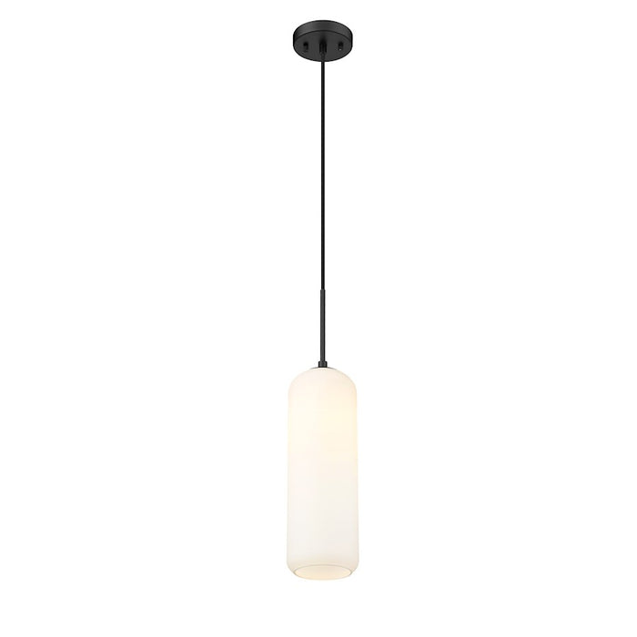 Z-Lite Monty 1 Light 22" Pendant, Matte Black/Opal