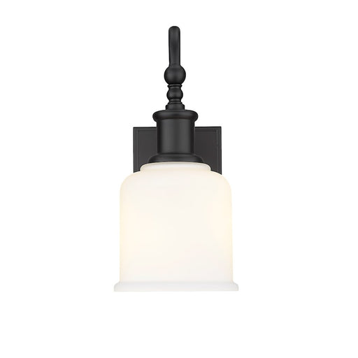 Z-Lite Bryant 1 Light Wall Sconce, Matte Black/Opal