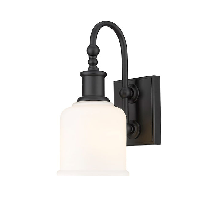 Z-Lite Bryant 1 Light Wall Sconce, Matte Black/Opal
