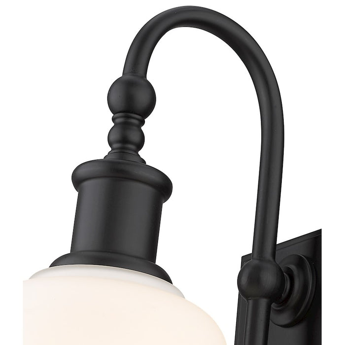 Z-Lite Bryant 1 Light Wall Sconce, Matte Black/Opal
