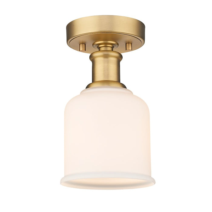 Z-Lite Bryant 1 Light Flush Mount, Heritage Brass/Matte Opal