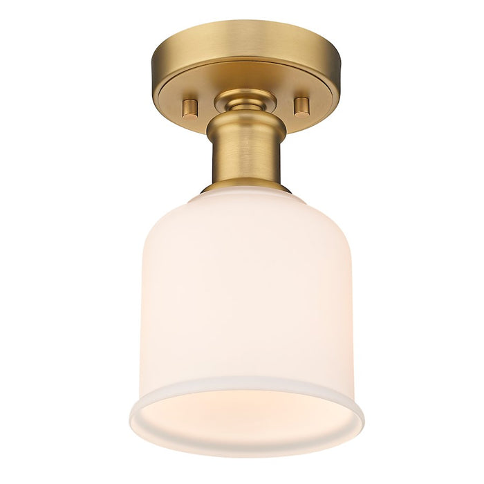Z-Lite Bryant 1 Light Flush Mount, Heritage Brass/Matte Opal