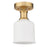 Z-Lite Bryant 1 Light Flush Mount, Heritage Brass/Matte Opal