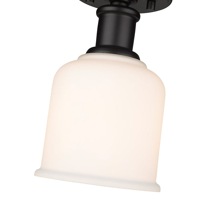 Z-Lite Bryant 1 Light Flush Mount, Matte Black/Matte Opal