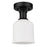 Z-Lite Bryant 1 Light Flush Mount, Matte Black/Matte Opal