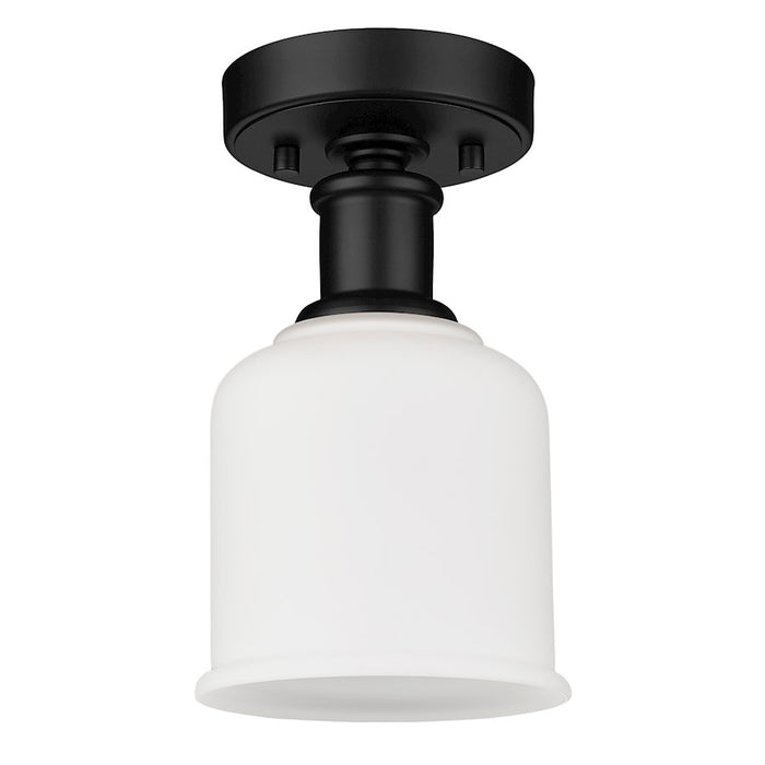 Z-Lite Bryant 1 Light Flush Mount, Matte Black/Matte Opal