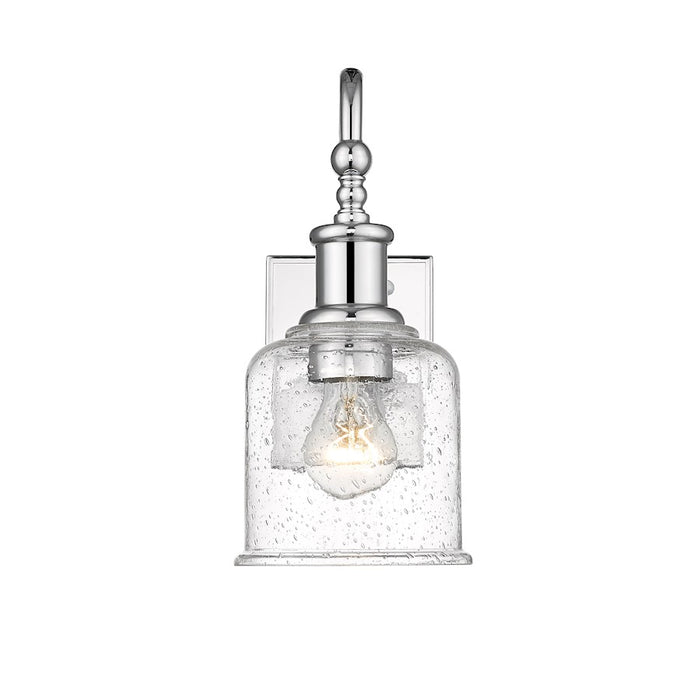 Z-Lite Bryant 1 Light Wall Sconce, Chrome/Clear Seedy