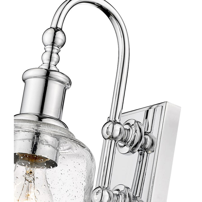 Z-Lite Bryant 1 Light Wall Sconce, Chrome/Clear Seedy