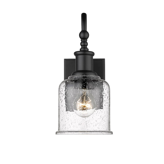 Z-Lite Bryant 1 Light Wall Sconce, Matte Black/Clear Seedy