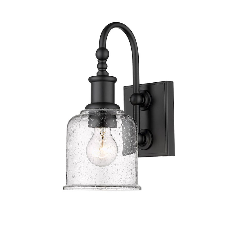 Z-Lite Bryant 1 Light Wall Sconce, Matte Black/Clear Seedy