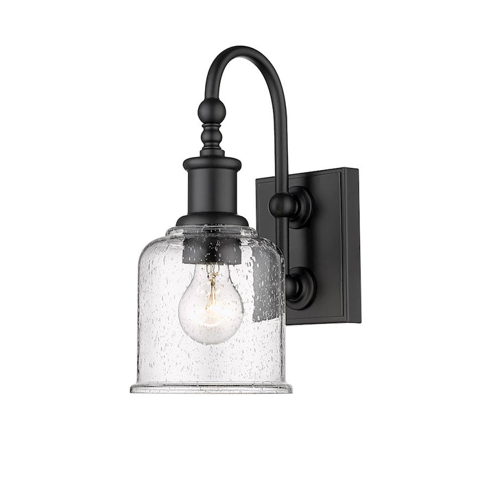 Z-Lite Bryant 1 Light Wall Sconce, Matte Black/Clear Seedy